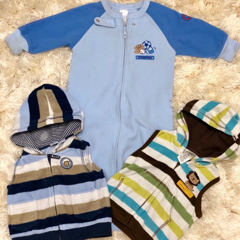 0-3 Months Baby Boy Winter Hoodie & Sleep Bundle